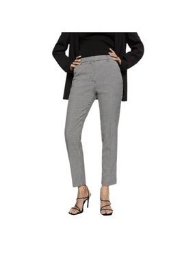 Mango Black & White Houndstooth Trousers